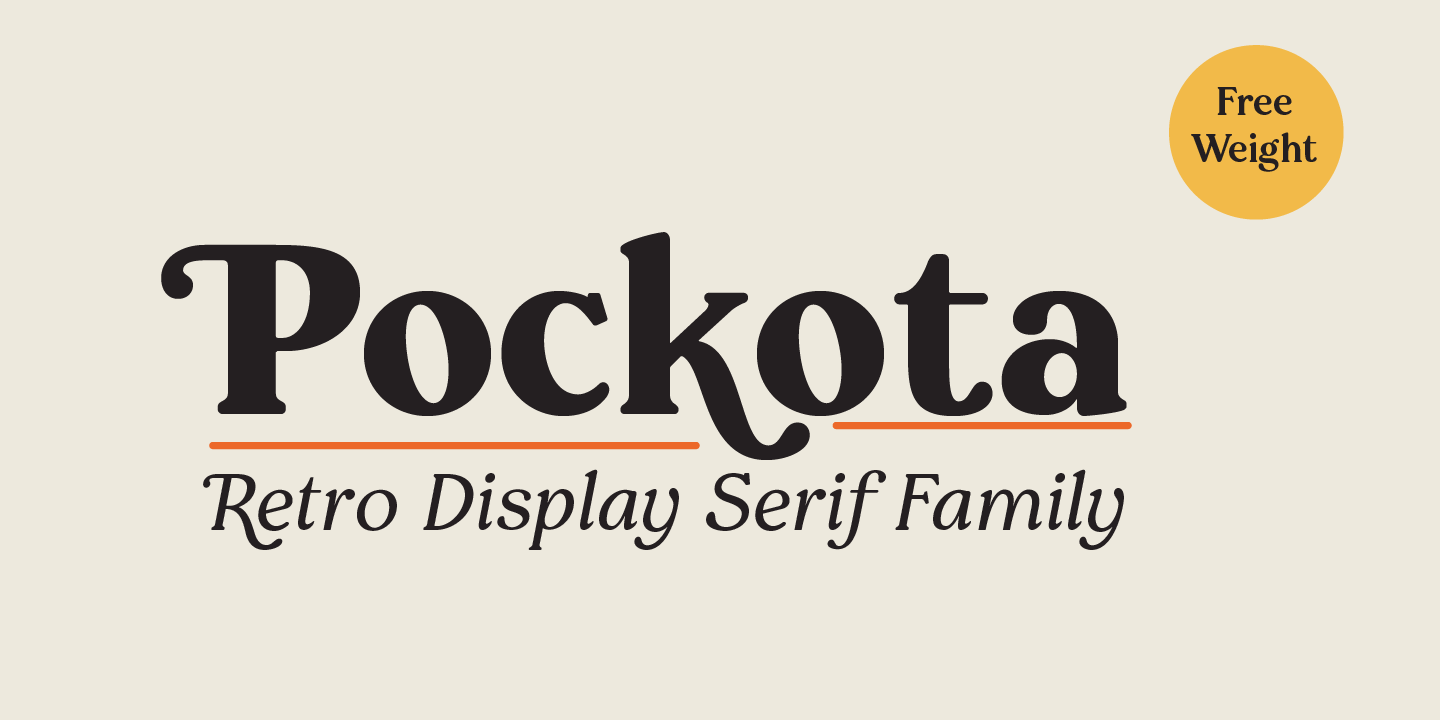 Ejemplo de fuente Pockota Extra Bold Italic